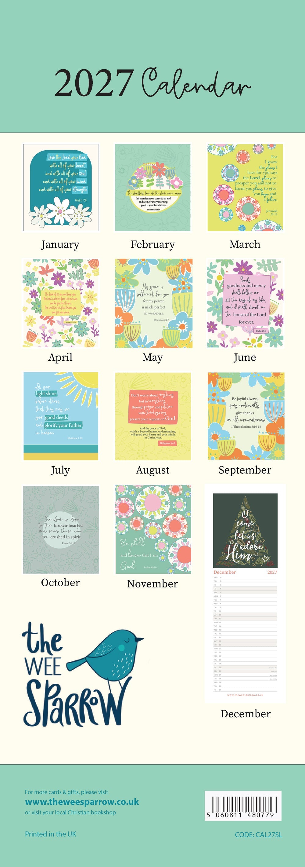 The Wee Sparrow 2027 Calendar (A3 slimline)