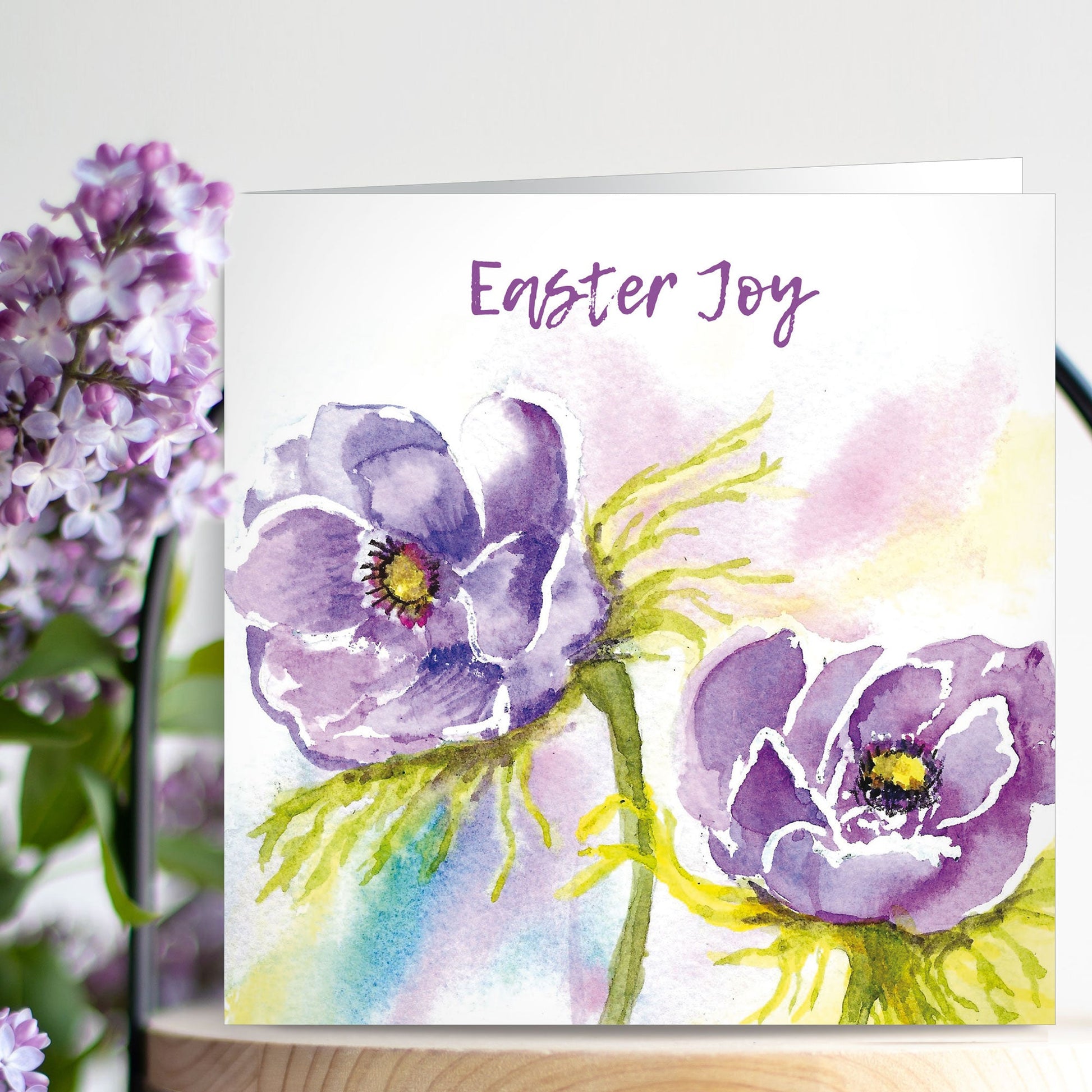 Purple Flowers Easter Cards (pack of 5) - Re-vived