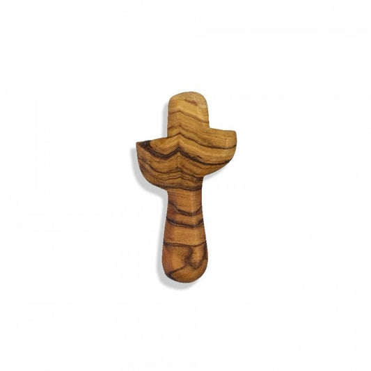 Olivewood Holding Cross, Pocket Sized - Re-vived