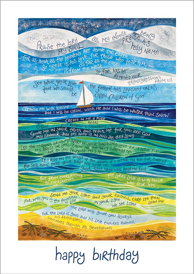 Happy Birthday Sailing Boat - Card