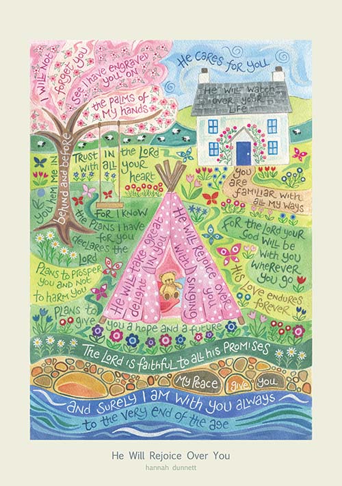 He Will Rejoice Over You - Card