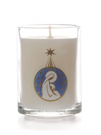 Mary/Child Glass Non Scented Candle (Individual) - Re-vived