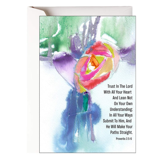 Trust In The Lord With All Your Heart(Proverbs 3:5-6) Card - Re-vived