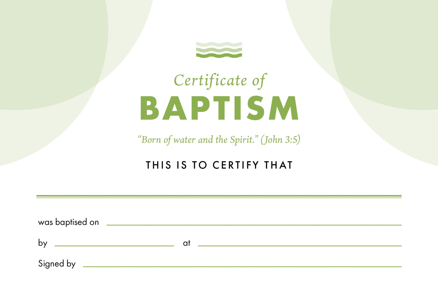 ETC Baptism Certificate A5 Landscape (pack of 10) - Re-vived