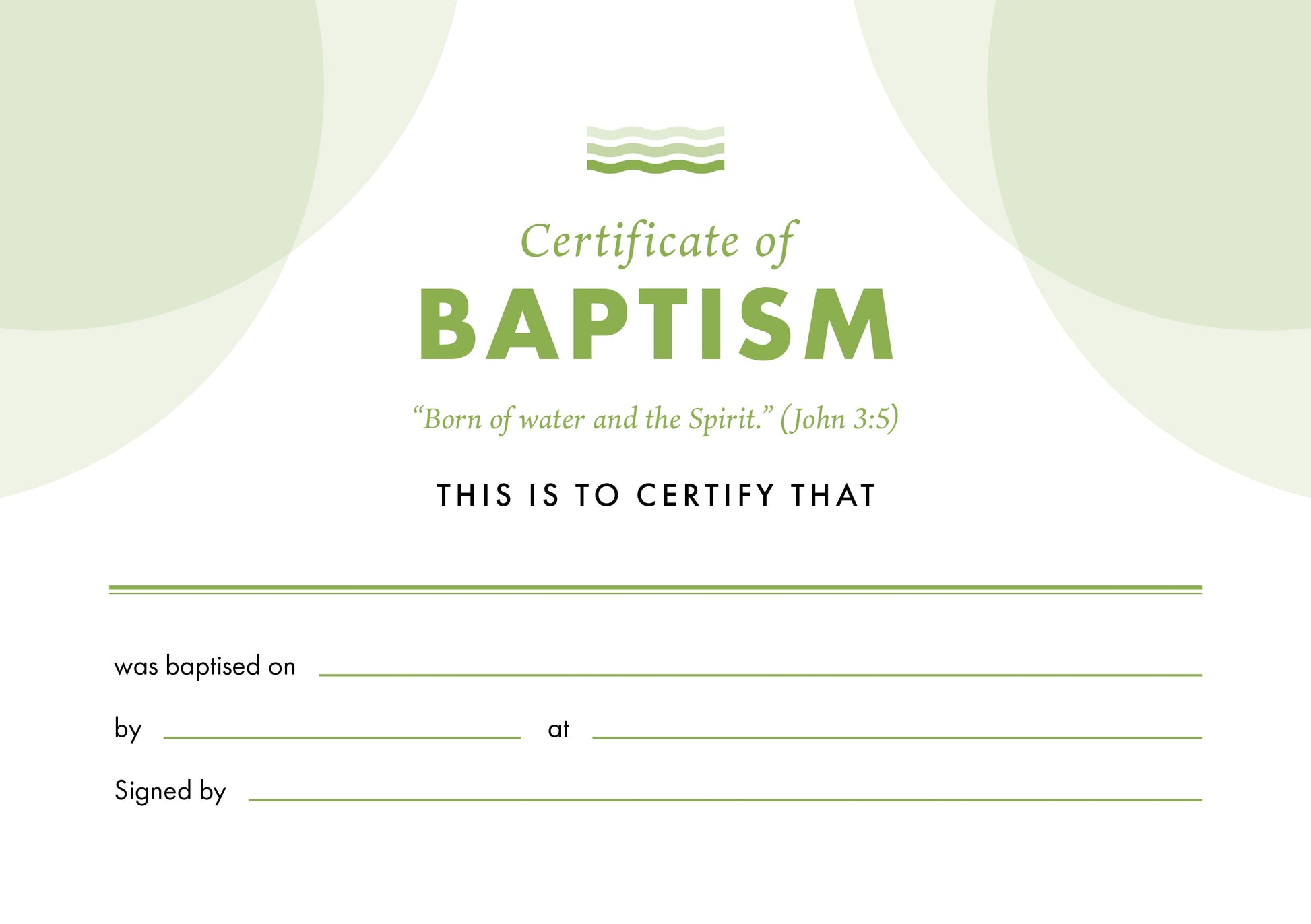ETC Baptism Certificate A5 Landscape (pack of 10) - Re-vived