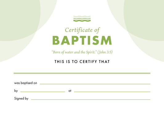 ETC Baptism Certificate A4 Landscape (pack of 10) - Re-vived