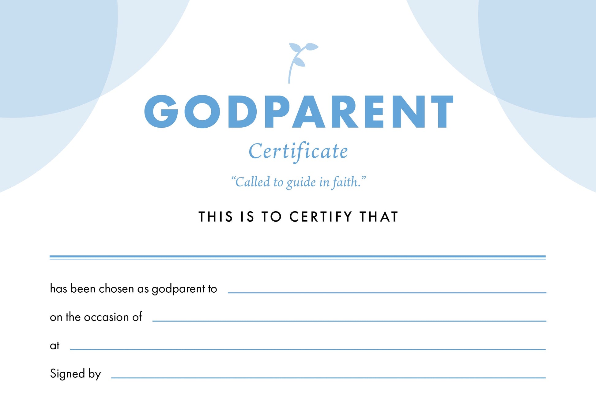 ETC Godparent Certificate A4 Landscape (pack of 10) - Re-vived