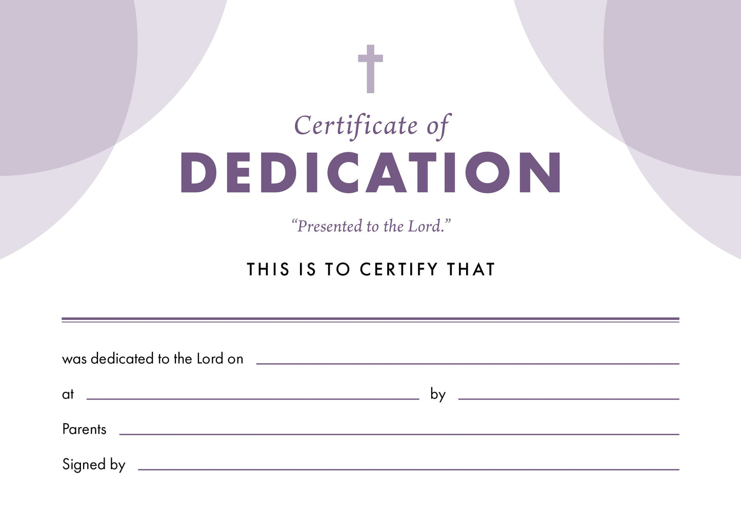ETC Dedication Certificate A5 Landscape (pack of 10) - Re-vived
