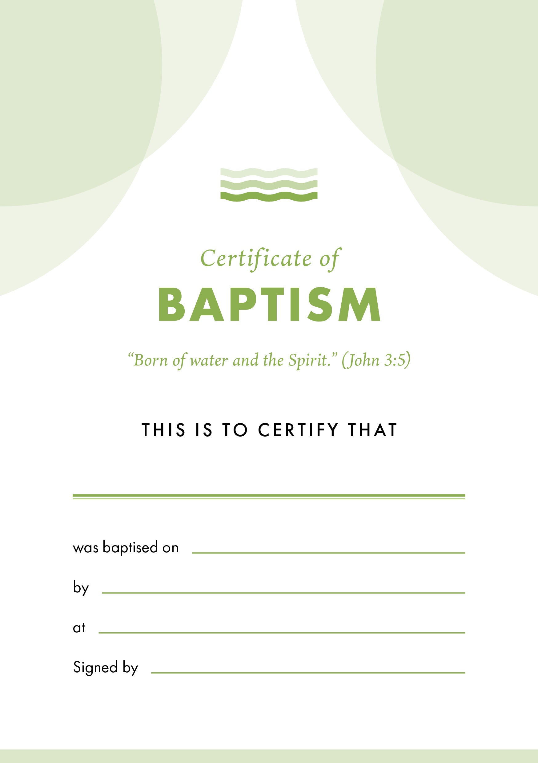 ETC Baptism Certificate A5 Portrait (pack of 10) - Re-vived