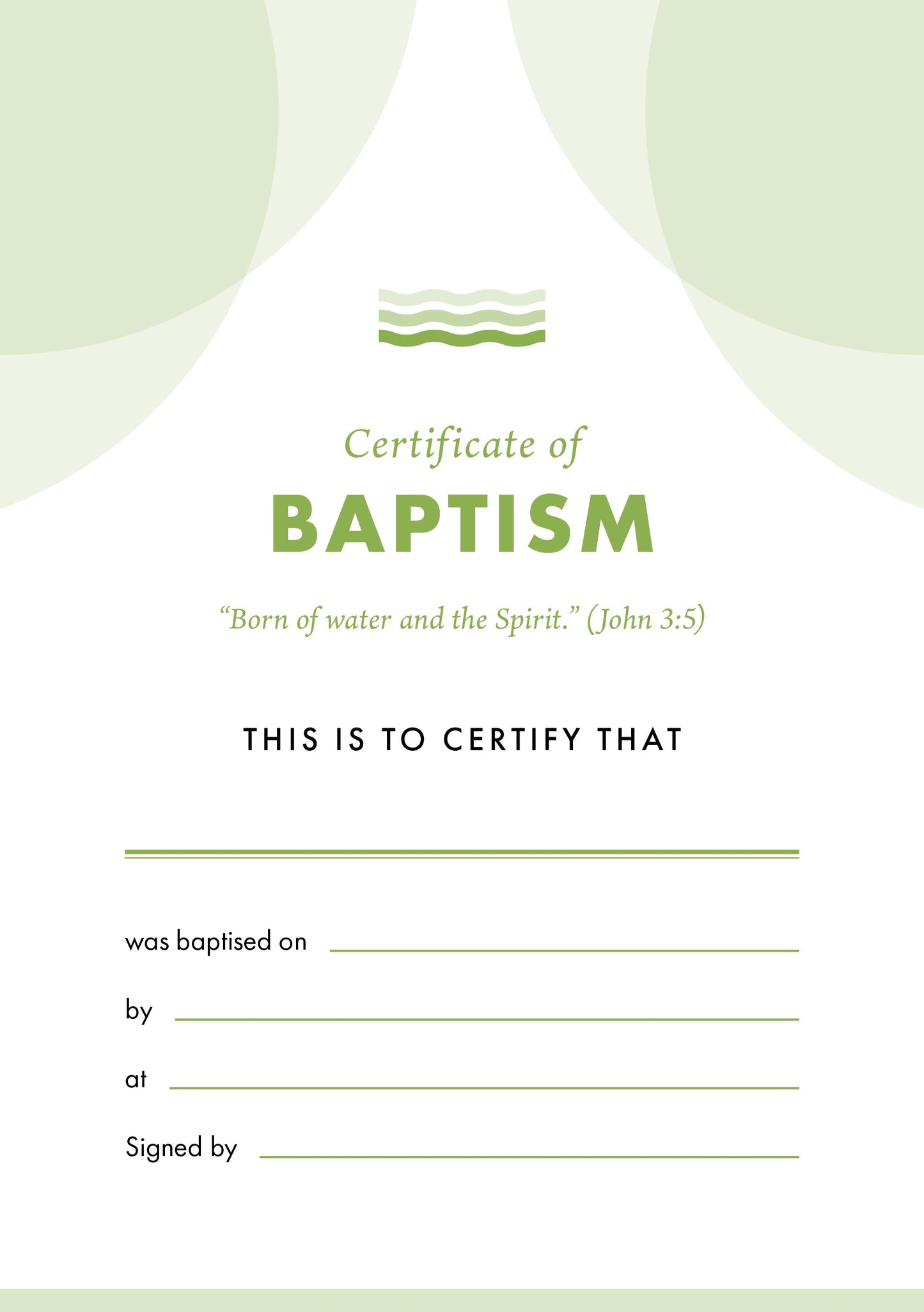 ETC Baptism Certificate A4 Portrait (pack of 10) - Re-vived