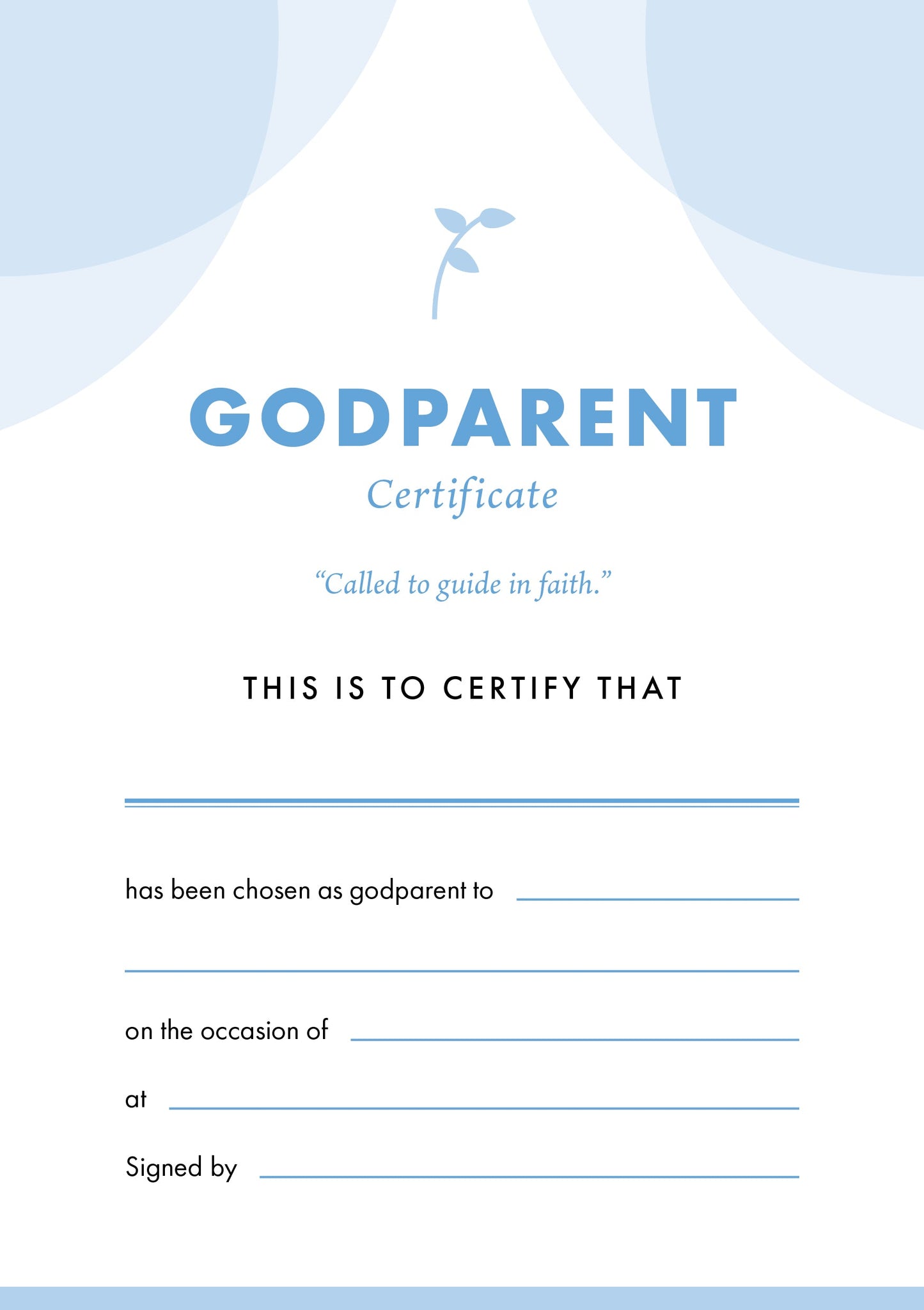 ETC Godparent Certificate A5 Portrait (pack of 10) - Re-vived