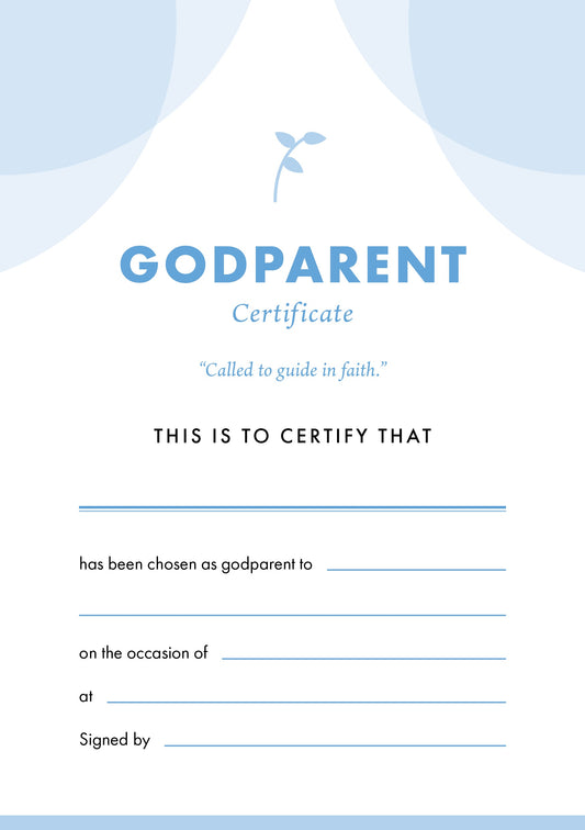 ETC Godparent Certificate A4 Portrait (pack of 10) - Re-vived