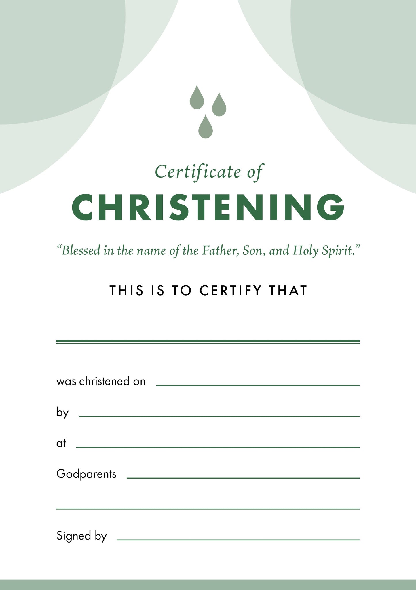 ETC Christening Certificate A5 Portrait - Re-vived
