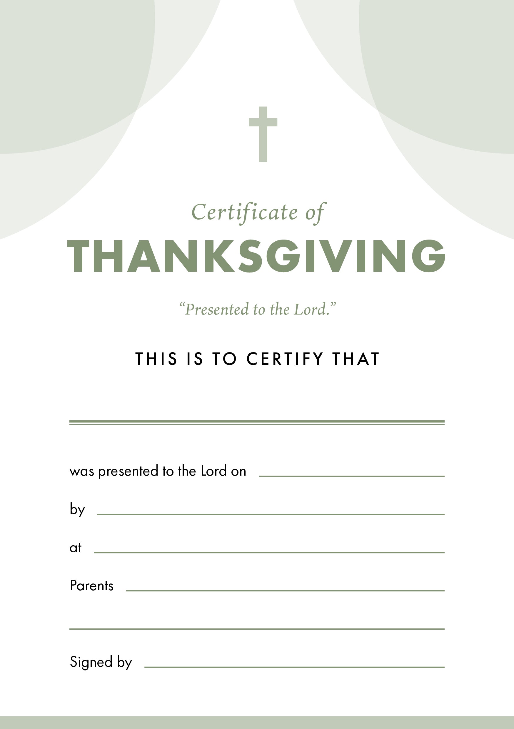 ETC Thanksgiving Certificate A4 Portrait (pack of 10) - Re-vived