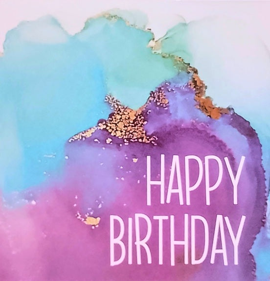 Happy Birthday Blue Card - Re-vived