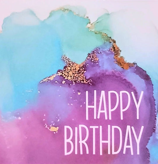 Happy Birthday Blue Card - Re-vived
