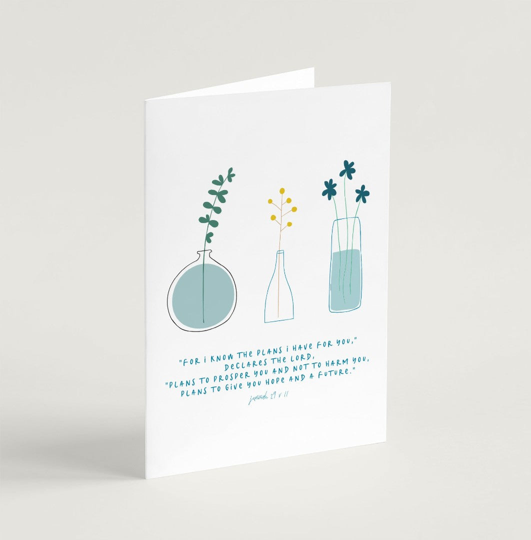 For I Know The Plans (Stems) - Greeting Card - Re-vived