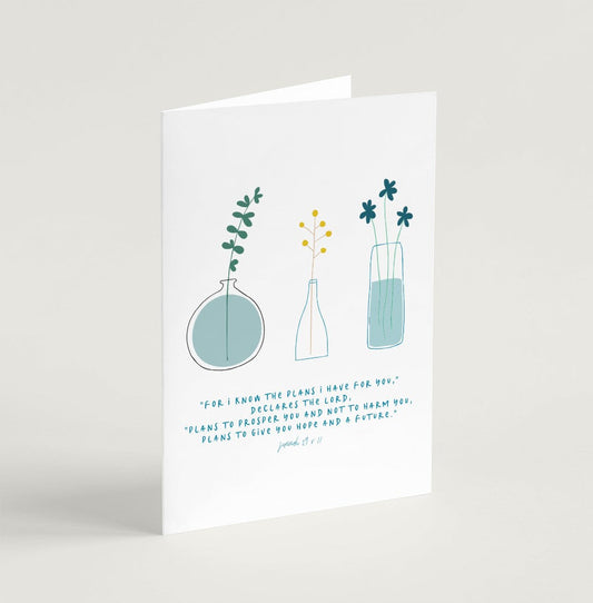 For I Know The Plans (Stems) - Greeting Card - Re-vived