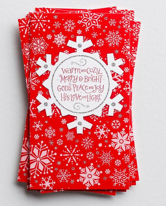 Warm and Cozy Snowflake Boxed Christmas Cards (Box of 16)