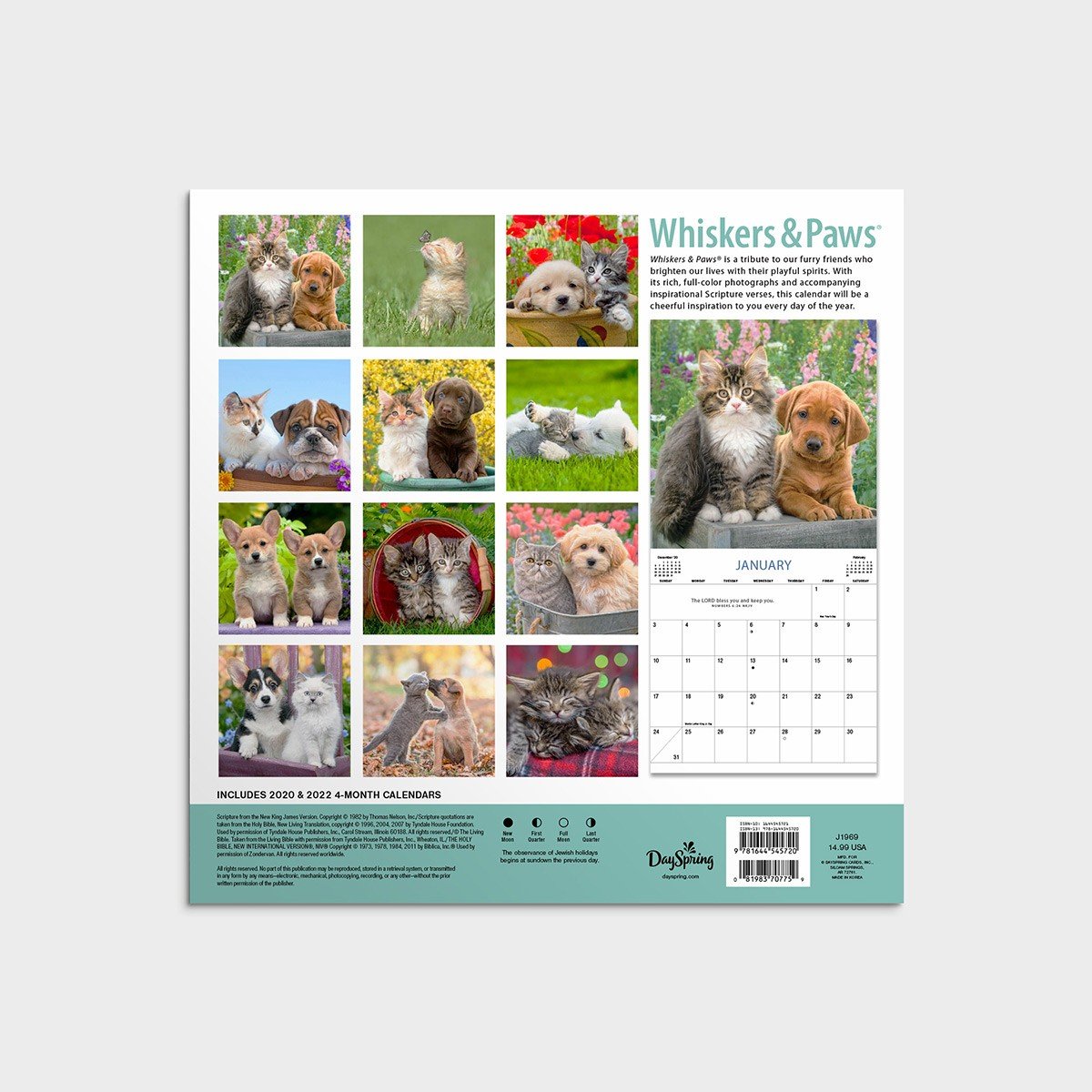 2021 Mini Calendar: Whiskers & Paws