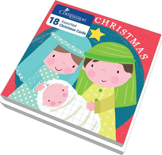 Compassion Charity Assorted Christmas Cards - 3 Designs (Pack of 18)