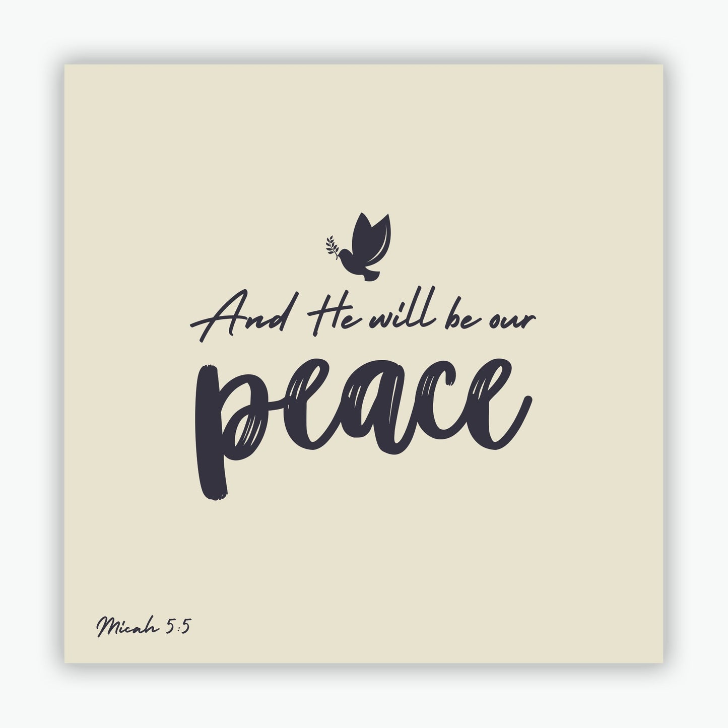 And he will be our peace (white) - pack of 10 Christmas Cards (paper wrapped)