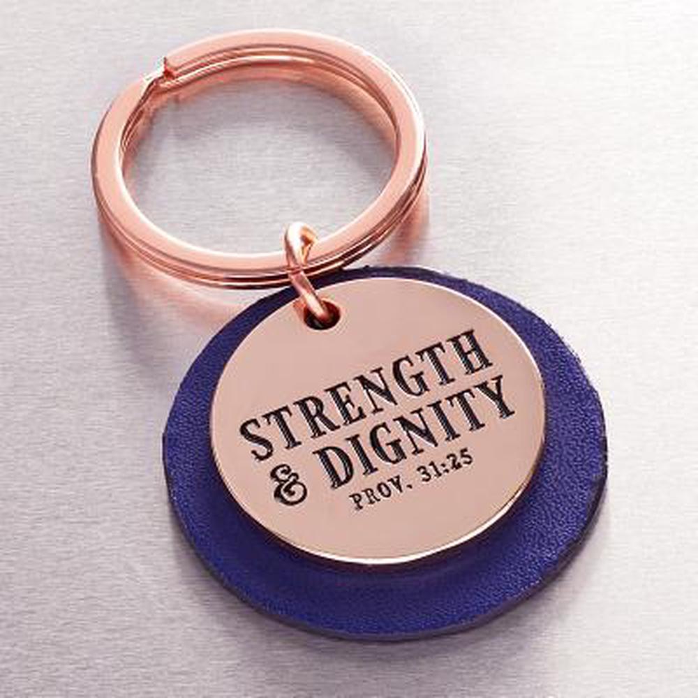 Strength & Dignity Keyring in Tin