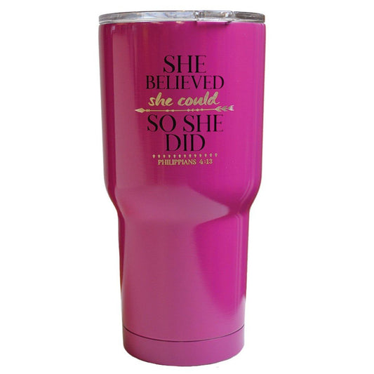 She Believed Stainless Steel Tumbler