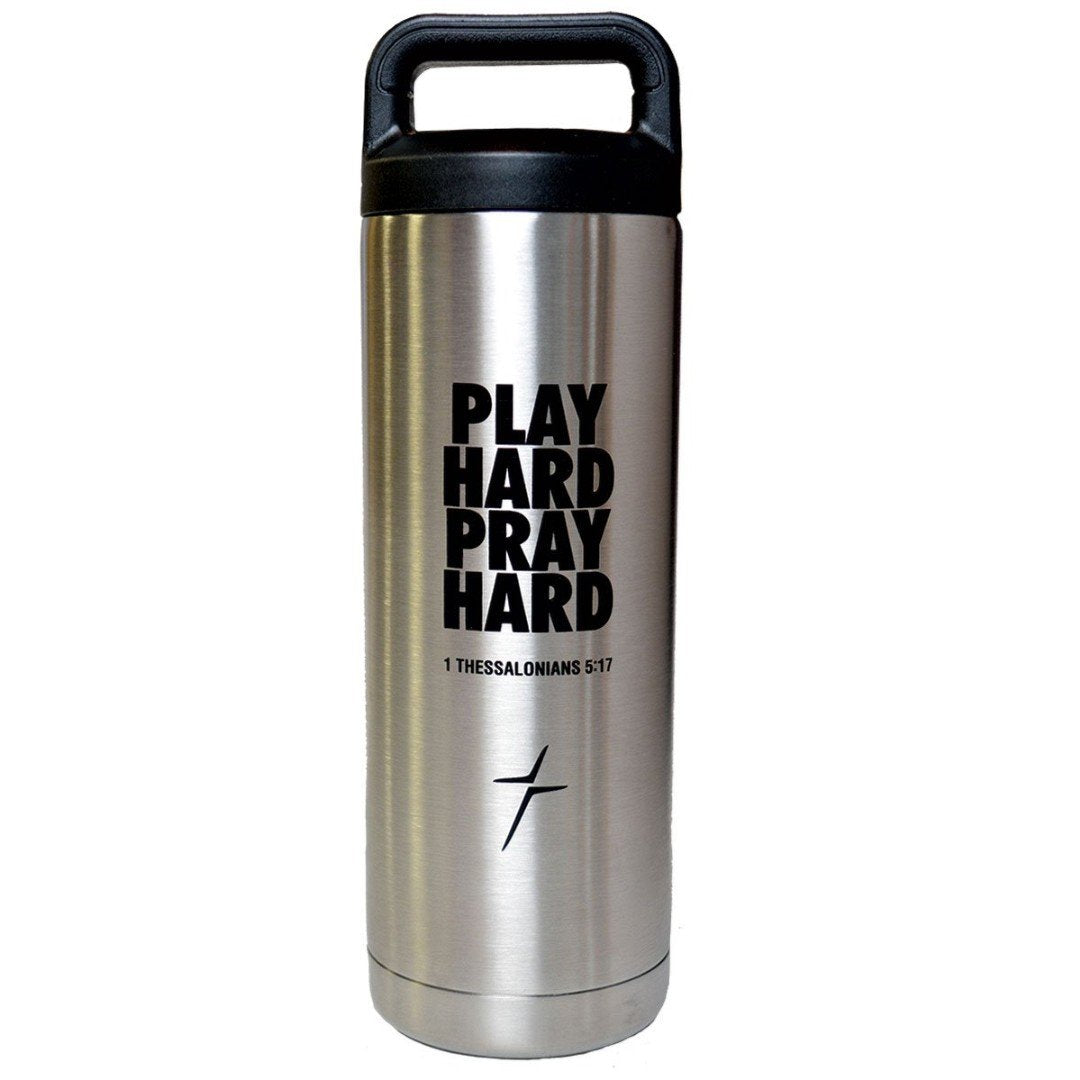 Play Hard Pray Hard Stainless Steel Bottle