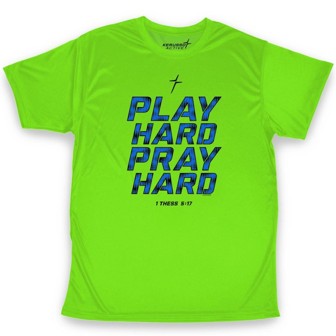Play Hard Pray Hard Active T-Shirt, Medium