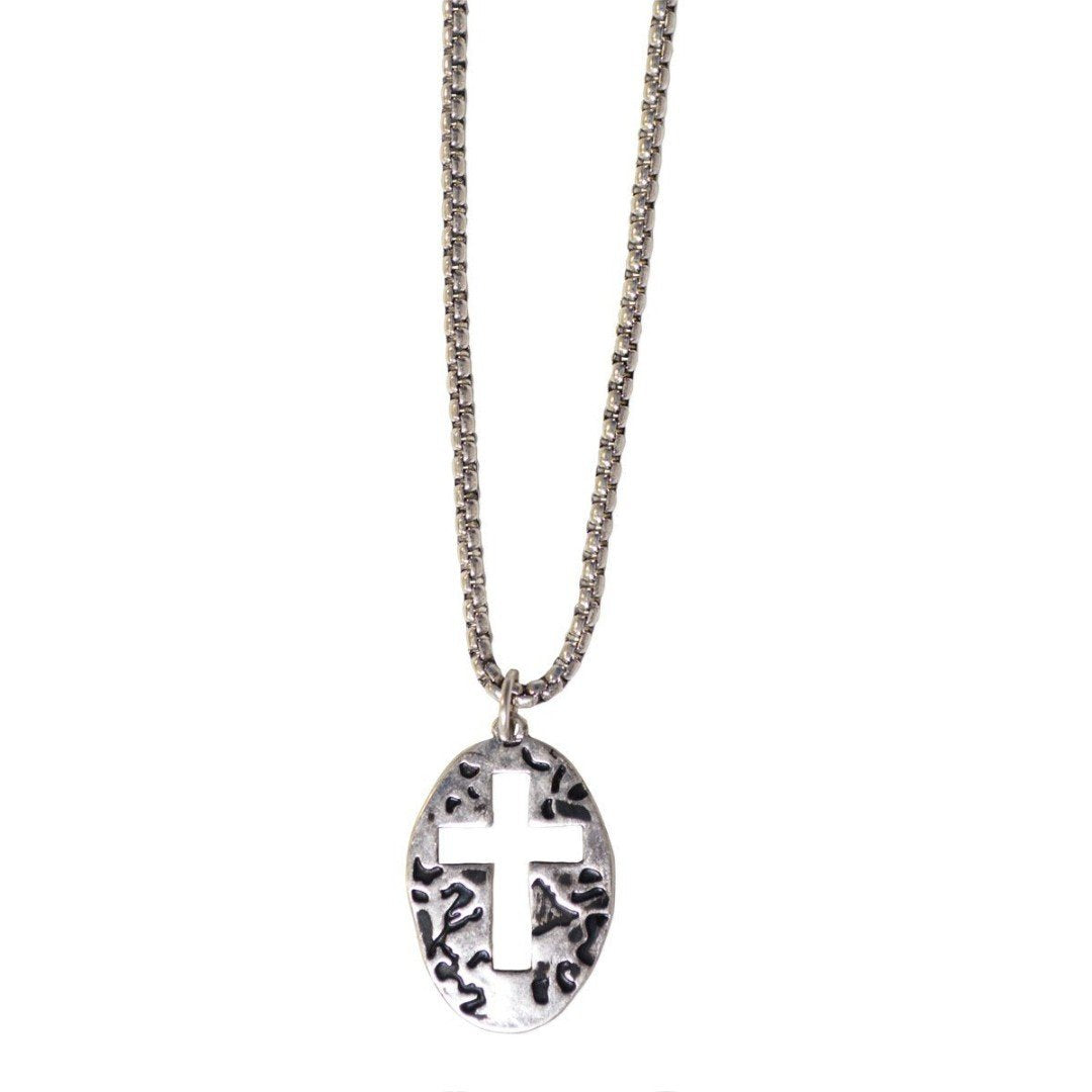 Faith Gear Oval Cross Men's Necklace