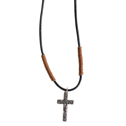 Faith Gear Hammered Cross Men's Necklace