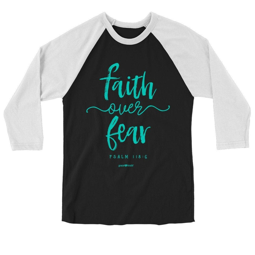 Faith Over Fear Raglan T-Shirt, Small