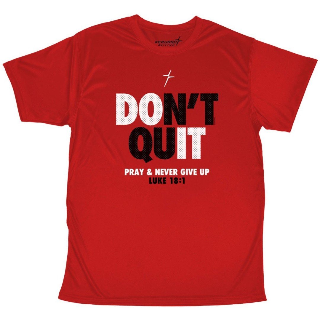 Don't Quit Red Mens Active T-Shirt, 2XLarge