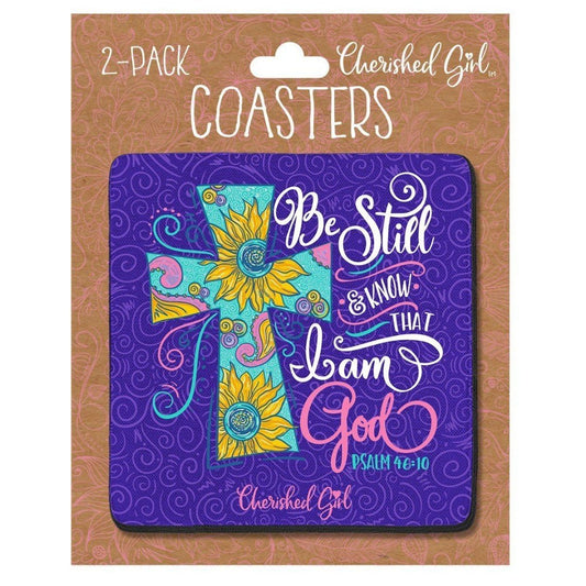 Be Still Cherished Girl Drink Coasters (2-pack)