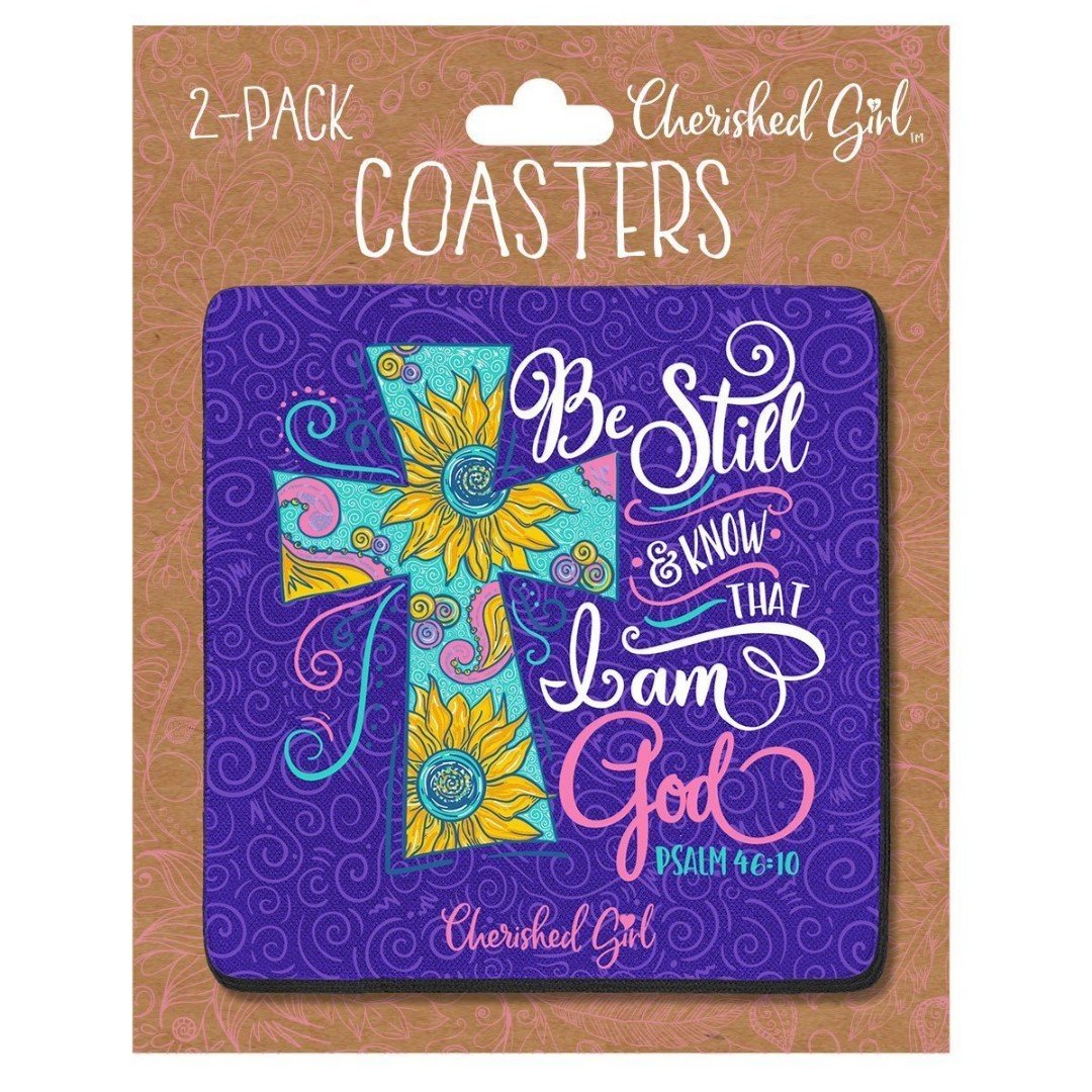 Be Still Cherished Girl Drink Coasters (2-pack)