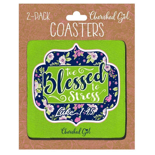 Too Blessed Cherished Girl Drink Coasters (2-pack)