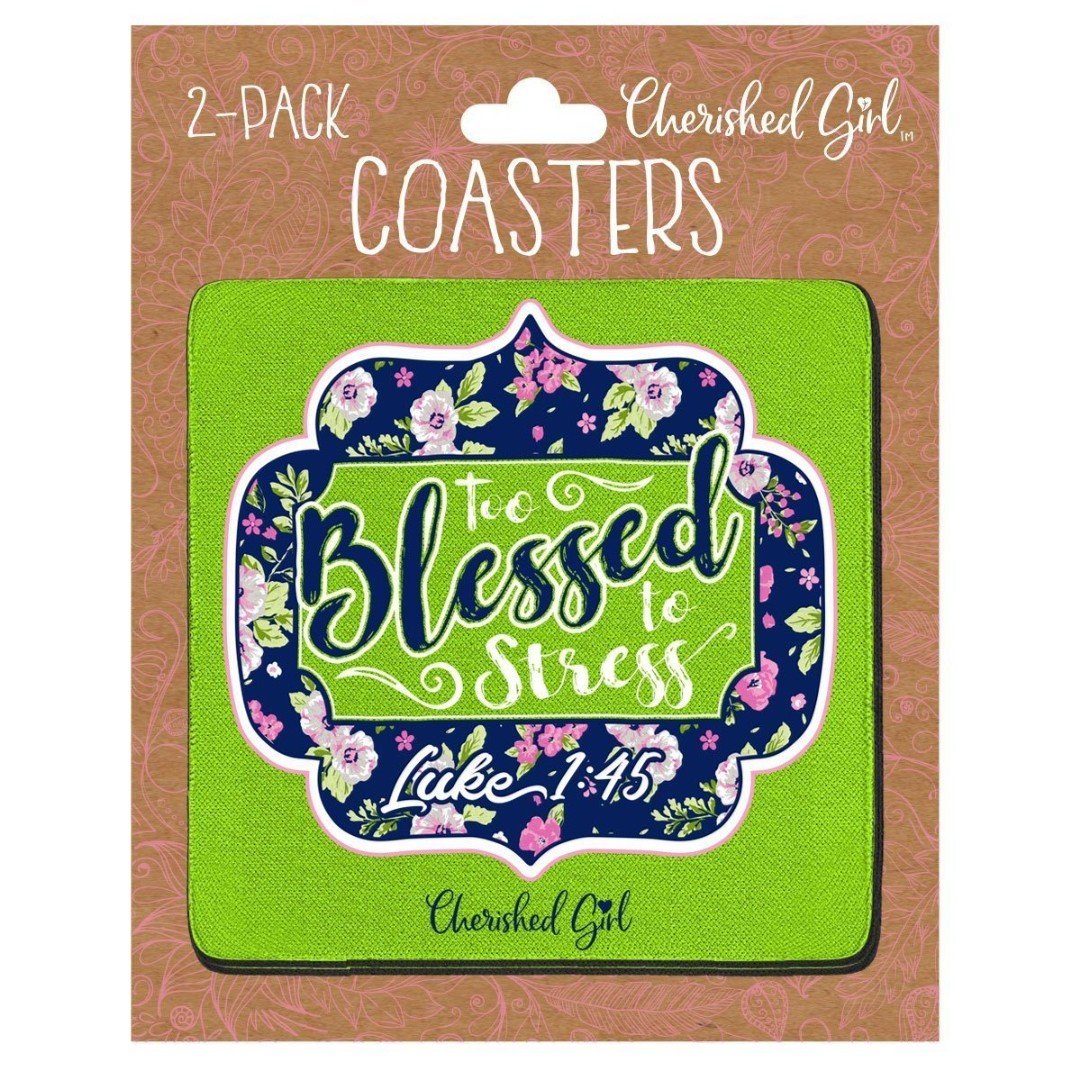 Too Blessed Cherished Girl Drink Coasters (2-pack)