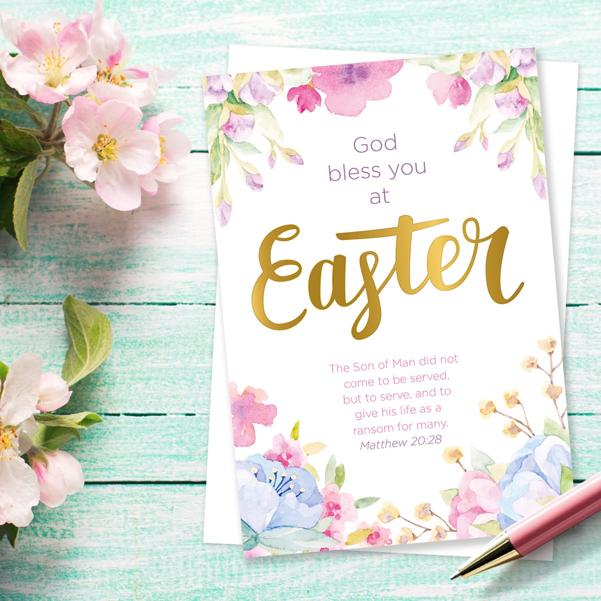 Compassion Christian Charity Easter Cards: Floral (Pack of 8)