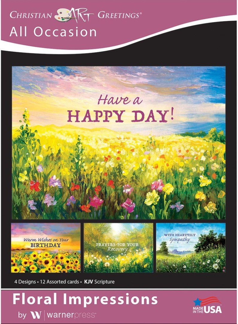 Boxed Card All Occassions - Floral Impressions (pack of 12)