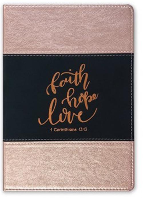 Journal: Faith Hope Love  Two-Tone Lux Leather