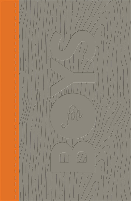 CSB Study Bible For Boys Charcoal/Orange, Wood Design