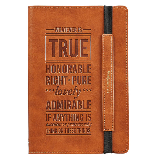 Philippians 4:8 Dot Grid Journal with Elastic Closure