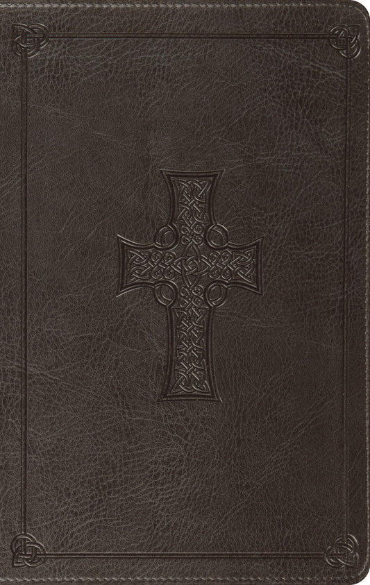 ESV: Large Print, Thinline Bible, TruTone, Charcoal, Celtic Cross