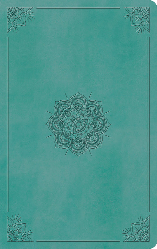 ESV: Large Print Value Thinline Bible, TruTone, Turquoise, Emblem Design
