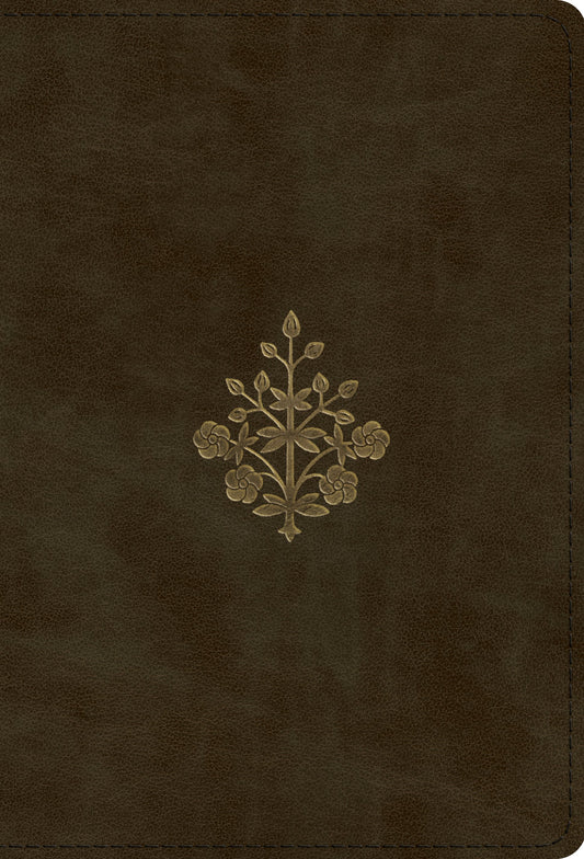 ESV Large Print Compact Bible, TruTone, Olive, Branch Design