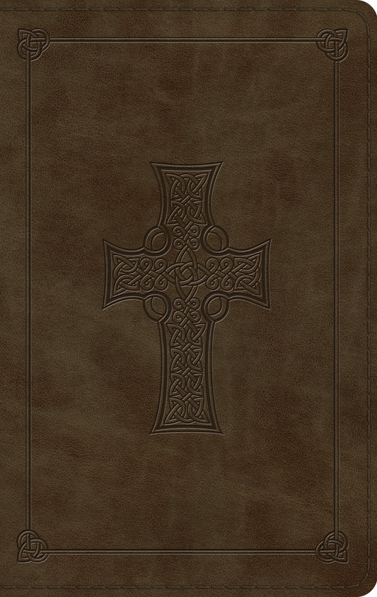 ESV Large Print Thinline Bible, TruTone, Olive, Celtic Cross