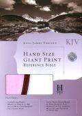 KJV Hand Size Giant Print Reference Bible Pink/Brown/White LeatherTouch - N/A - Re-vived.com