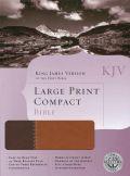 KJV Large Print Compact Bible Dark Brown/Light Brown LeatherTouch - N/A - Re-vived.com