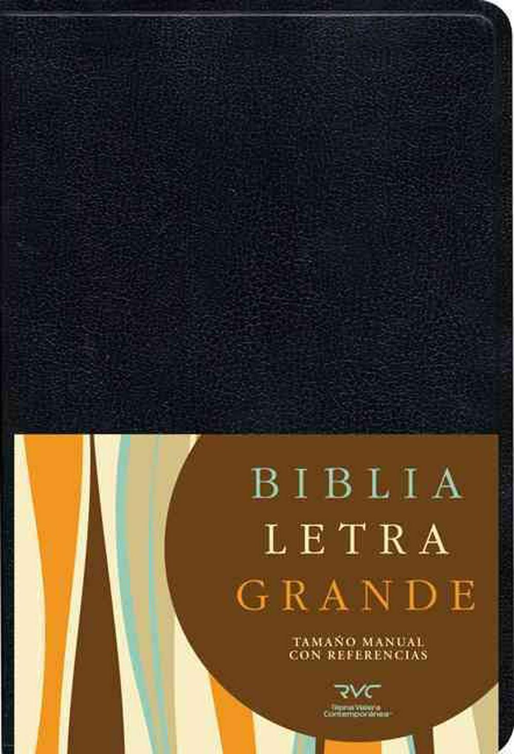 RVC Biblia Letra Grande Tamaño Manual, negro imitación piel